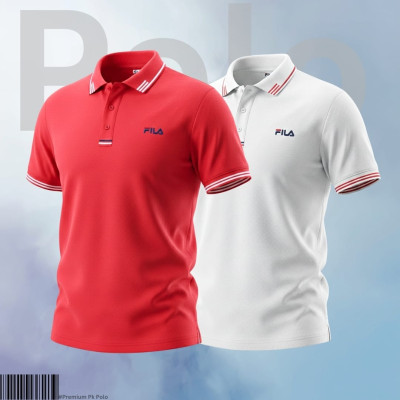 Cotton Polo Combo (Red & White)