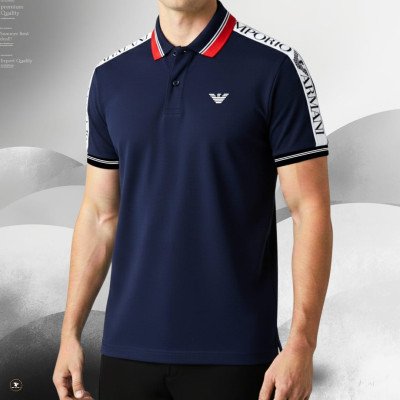 Premium Contrast Polo ( Navy)