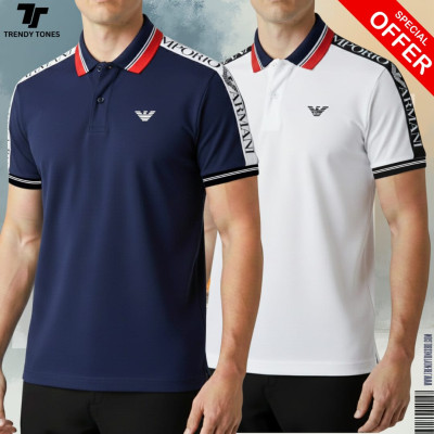 Premium Contrast Polo (Navy & White)