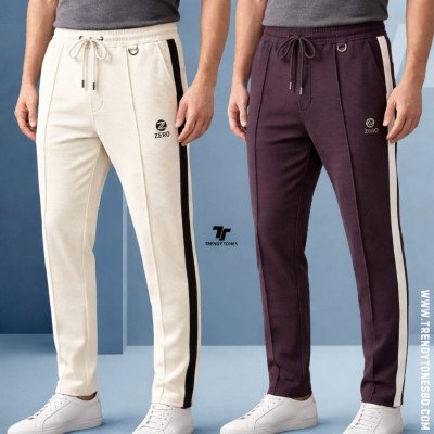 Joggers Combo (Off-white & Maroon)
