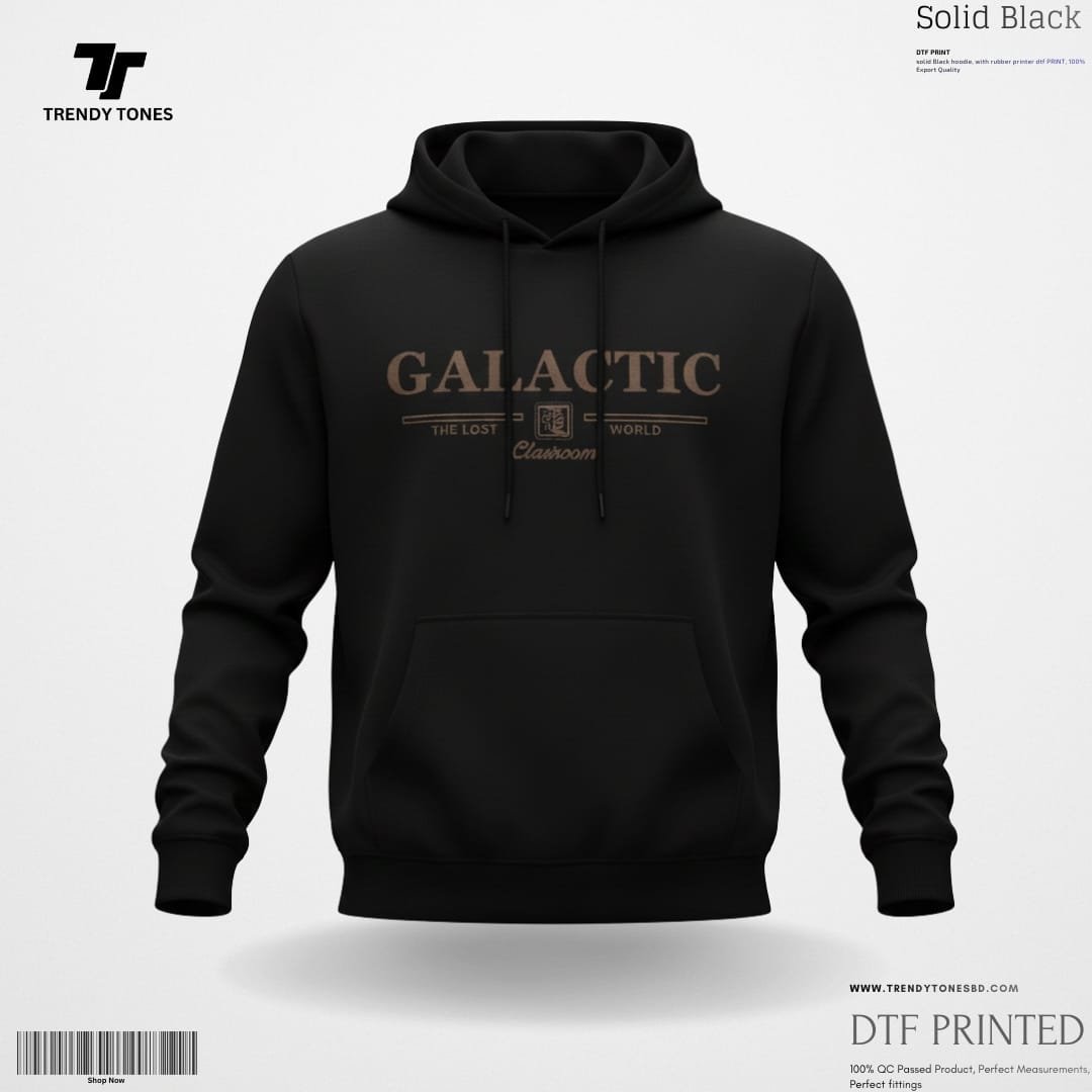 Black Galactic Print Hoodie