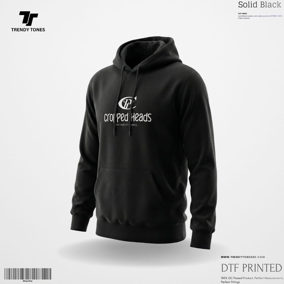 Black Printed Hoodie