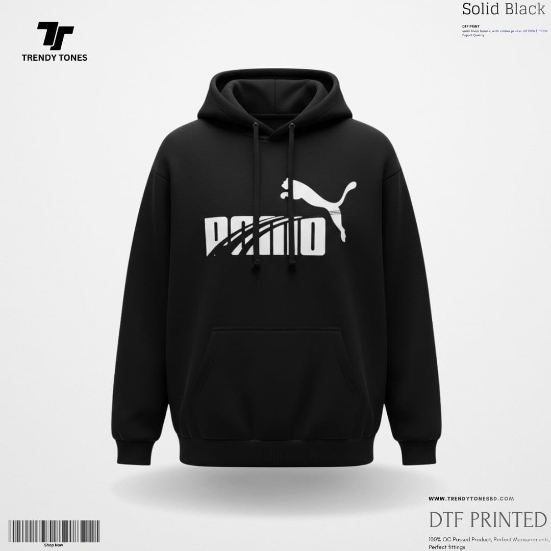 Black Puma Printed Hoodie