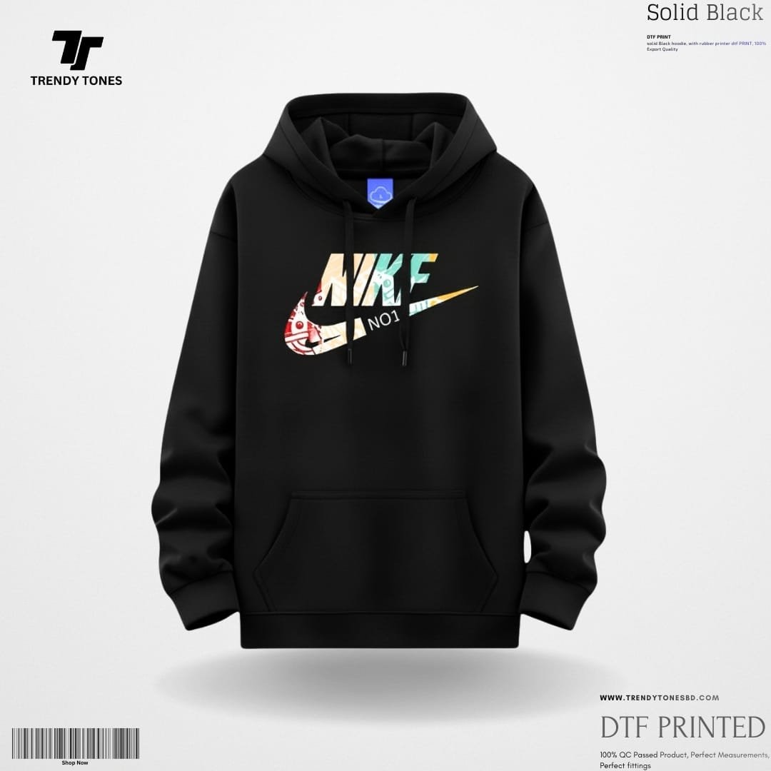 Black Nike Printed Hoodie