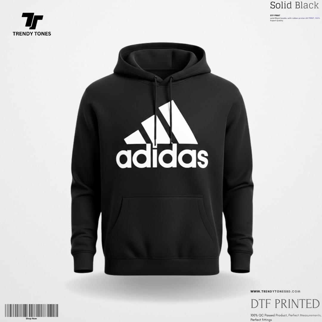 Black Adidas Printer Hoodie