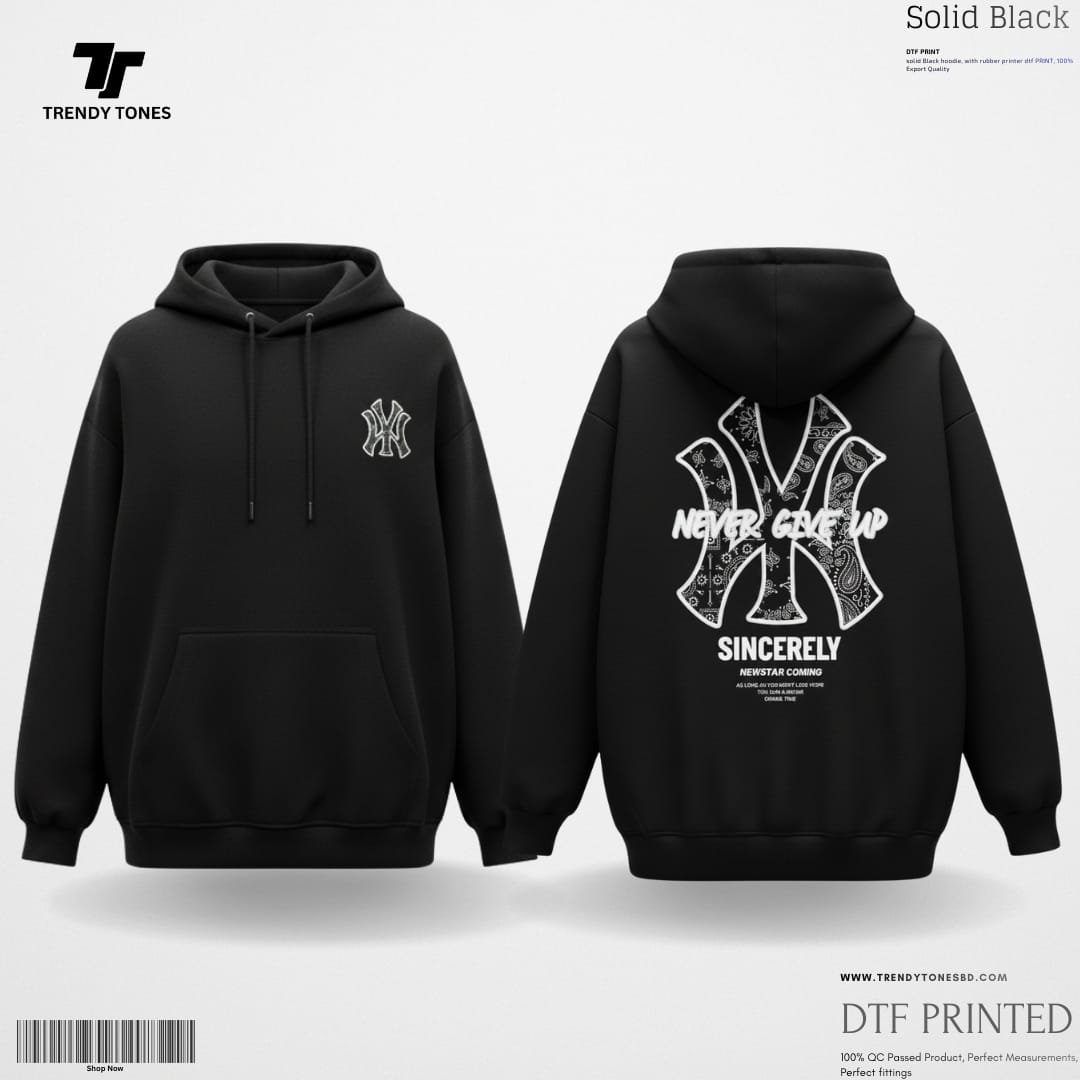 Black Back Print Hoodie