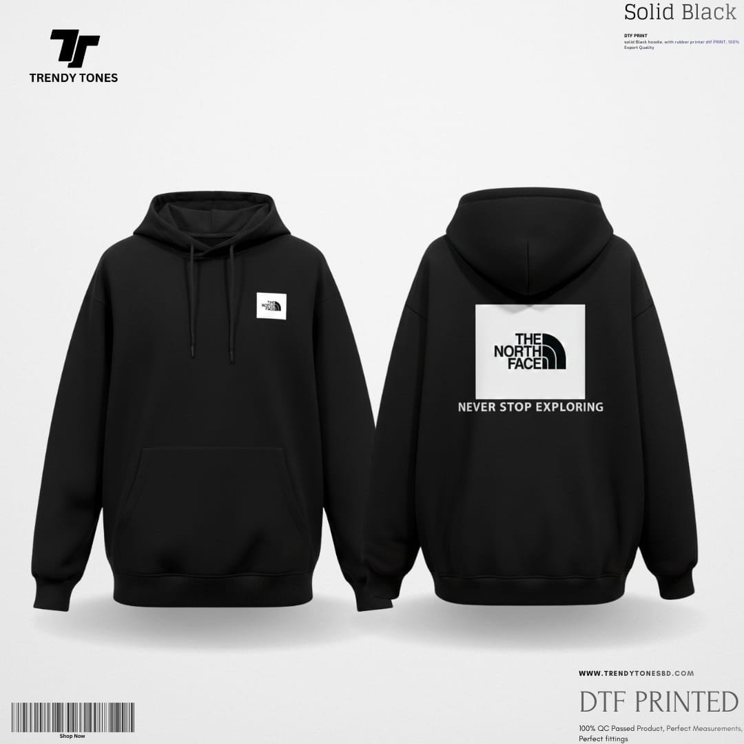 Black North Face Both Side Print Hoodie